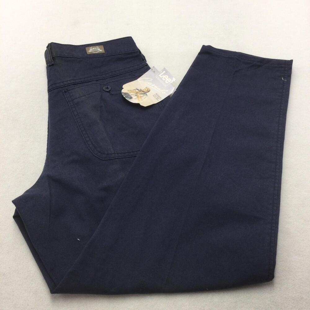 Lee Casuals Pants Mens 32x30 Blue Easy Rider Relaxed Fit Pleated Chino USA